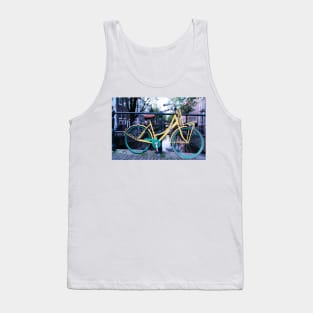 Yellow bicycle on Amsterdam bridge Tank Top